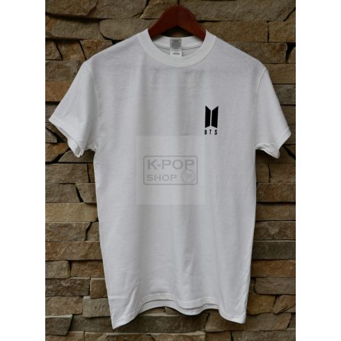 KPOP BTS kétoldalas fehér póló