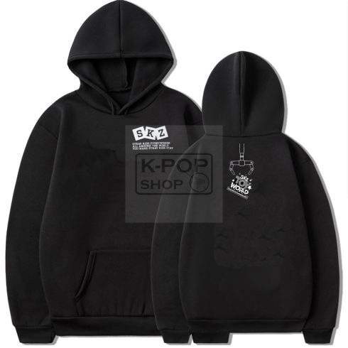 KPOP STRAY KIDS - SKZ Toy World fekete kapucnis pulóver (hoodie) KÉTOLDALAS