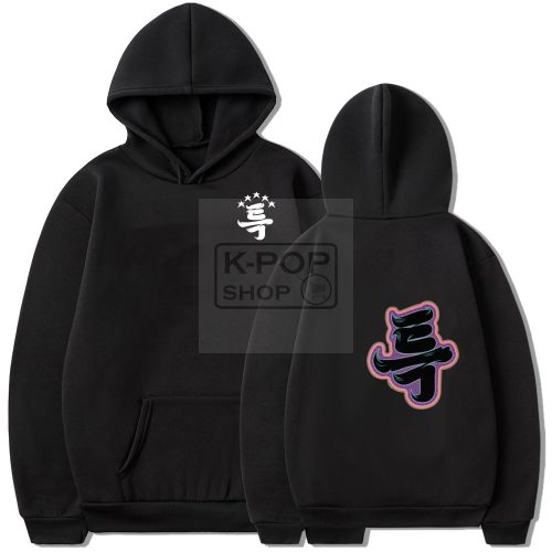 KPOP STRAY KIDS - 5-Star fekete kapucnis pulóver (hoodie) KÉTOLDALAS