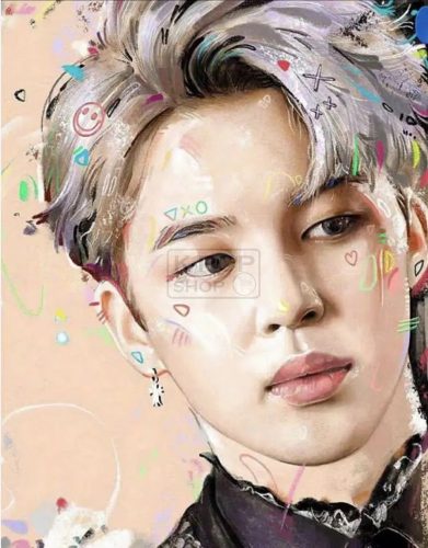 Jimin (BTS) gyémántszemes kirakó szett (diamond painting)