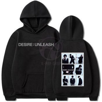   KPOP ENHYPEN - Desire : Unleash fekete kapucnis pulóver (hoodie) KÉTOLDALAS