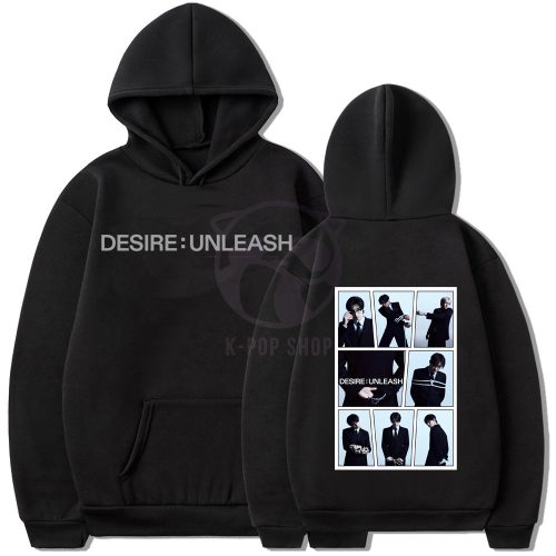 KPOP ENHYPEN - Desire : Unleash fekete kapucnis pulóver (hoodie) KÉTOLDALAS