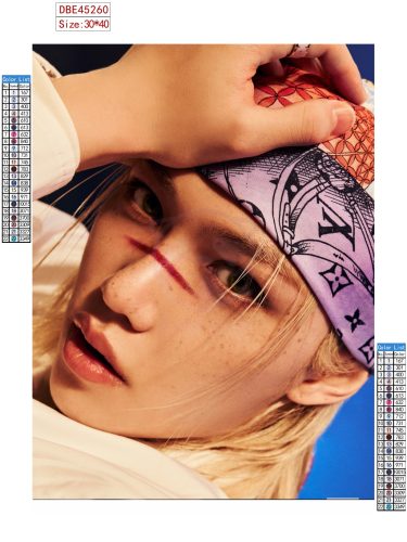 Felix (Stray Kids) gyémántszemes kirakó szett (diamond painting)