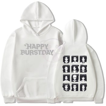   KPOP SEVENTEEN - Happy Burstday fehér kapucnis pulóver (hoodie) KÉTOLDALAS