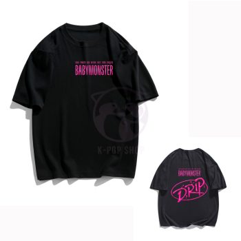 KPOP BABYMONSTER - Drip fekete póló KÉTOLDALAS