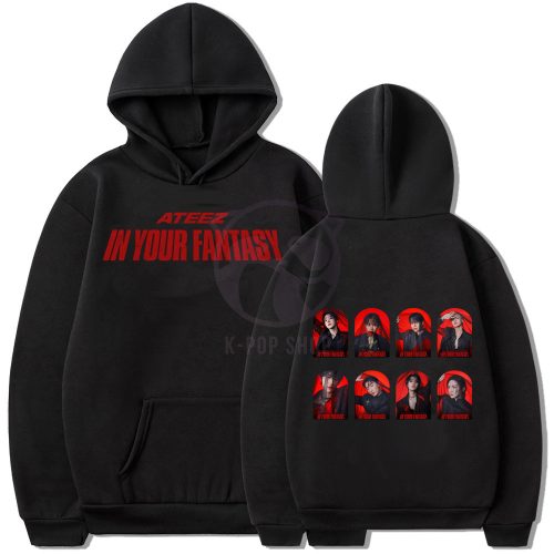 KPOP ATEEZ - In Your Fantasy fekete kapucnis pulóver (hoodie) KÉTOLDALAS