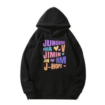 KPOP BTS fekete kapucnis pulóver (hoodie) 