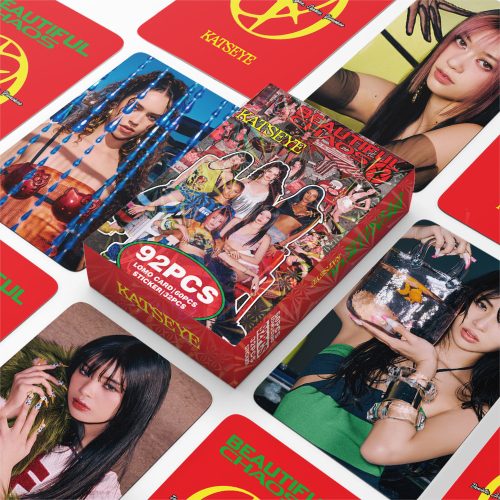 KPOP KATSEYE - Beautiful Chaos lomo card (60 db) + matricacsomag (32 db)