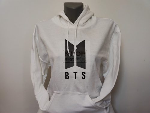 KPOP BTS fehér hoodie - kétoldalas