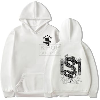   KPOP STRAY KIDS - 5-Star fehér kapucnis pulóver (hoodie) KÉTOLDALAS