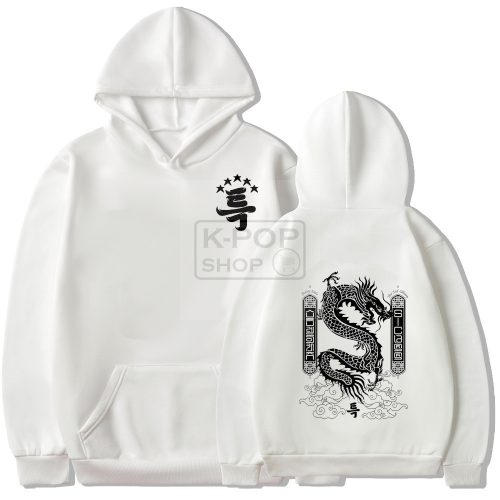 KPOP STRAY KIDS - 5-Star fehér kapucnis pulóver (hoodie) KÉTOLDALAS