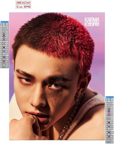 Hyunjin (Stray Kids) gyémántszemes kirakó szett (diamond painting)