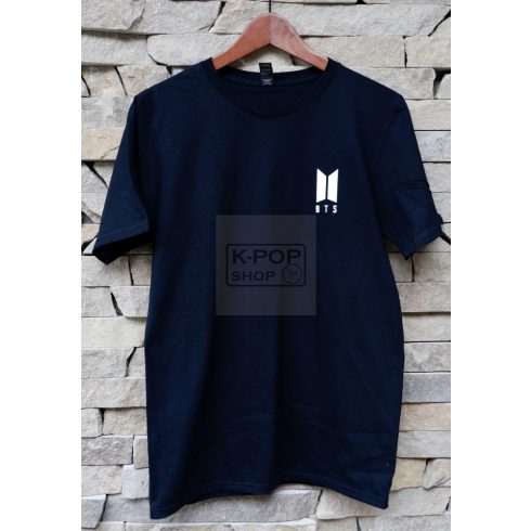 KPOP BTS kétoldalas fekete póló