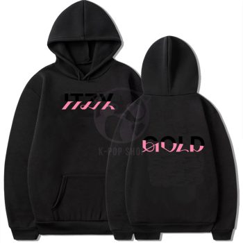   KPOP ITZY - Gold fekete kapucnis pulóver (hoodie) KÉTOLDALAS