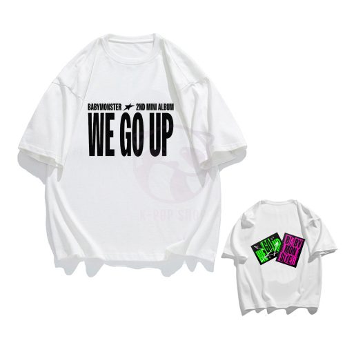 KPOP BABYMONSTER - WE GO UP fehér póló KÉTOLDALAS