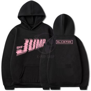   KPOP BLACKPINK - JUMP fekete kapucnis pulóver (hoodie) KÉTOLDALAS