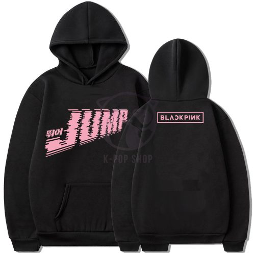KPOP BLACKPINK - JUMP fekete kapucnis pulóver (hoodie) KÉTOLDALAS