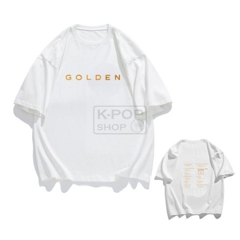 KPOP JUNGKOOK (BTS) - GOLDEN fehér póló (hoodie) KÉTOLDALAS