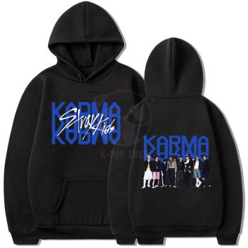   KPOP STRAY KIDS - Karma fekete kapucnis pulóver (hoodie) KÉTOLDALAS