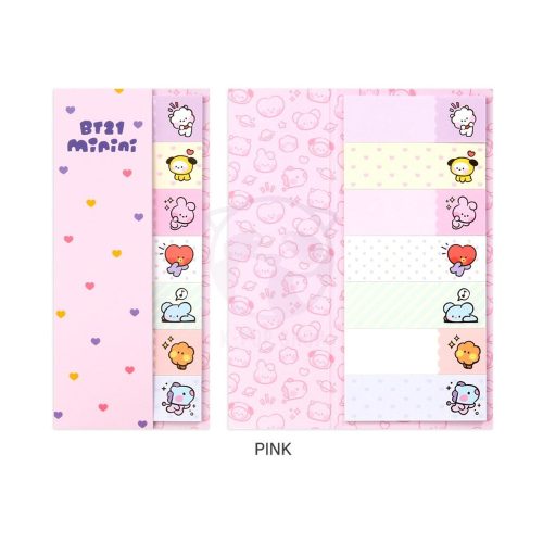 KPOP BT21 oldaljelölő, könyvjelző matrica szett