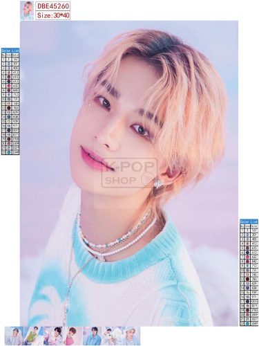 Hyunjin (Stray Kids) gyémántszemes kirakó szett (diamond painting)