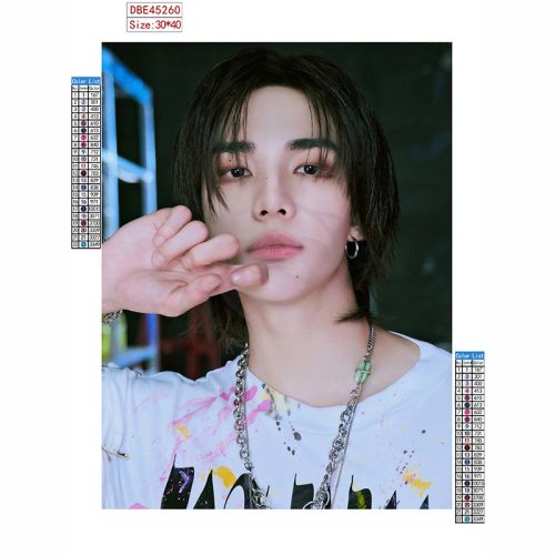 Hyunjin (Stray Kids) gyémántszemes kirakó szett (diamond painting)