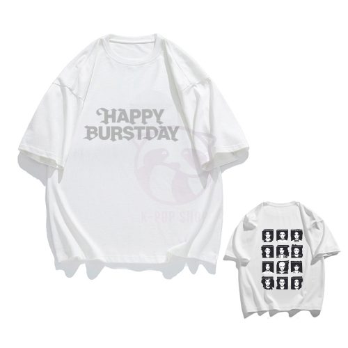 KPOP SEVENTEEN - Happy Burstday fehér póló KÉTOLDALAS