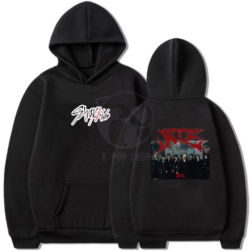 KPOP STRAY KIDS - ATE fekete kapucnis pulóver (hoodie) KÉTOLDALAS